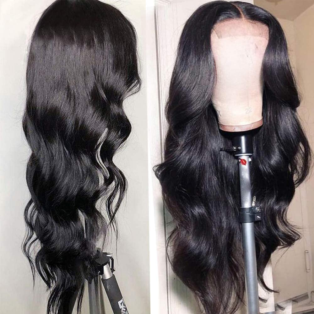 26 Inch Long Body Wave Lace Front Wigs 4X4 Lace Closure Wigs Human Hair Body Wave Brazilian Lace Closure Wigs Human Hair with Baby Hair 150% Density Body Wave Wig Human Hair Wigs for Black Women