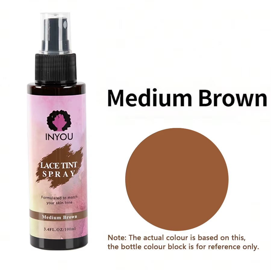 Lace Tint Spray for Wigs,Waterproof Lace Tint Melting Mousse Spray Concealer for Lace Closure Front Wigs Toupees Edge Control La