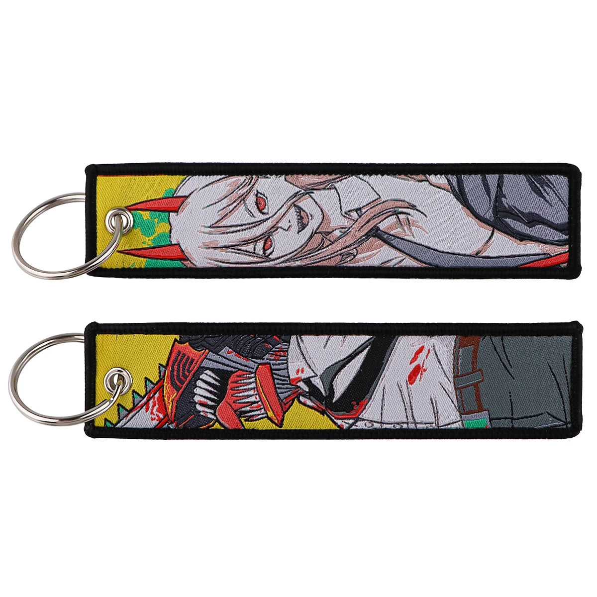 Japanese Anime Cool Embroidery Key Fobs Key Tag Motorcycles Cars Backpack Chaveiro Keychain for Friends Fashion Key Ring Gifts