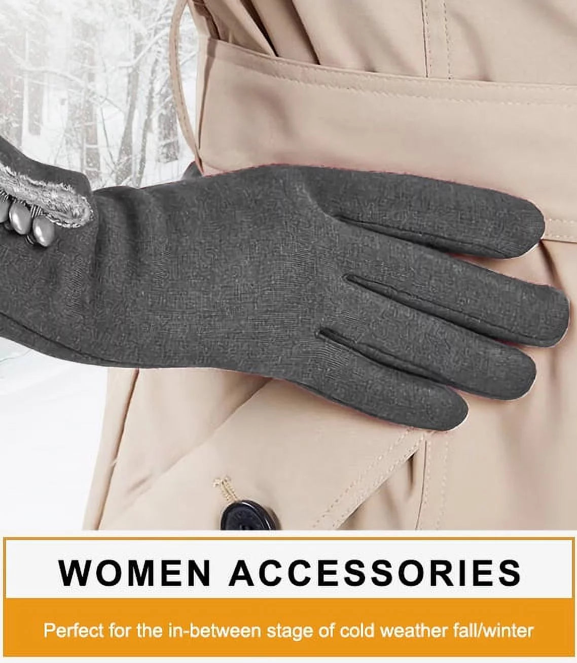 Womens Winter Warm Gloves with Sensitive Touch Screen Texting Fingers, Fleece Lined Windproof Gloves