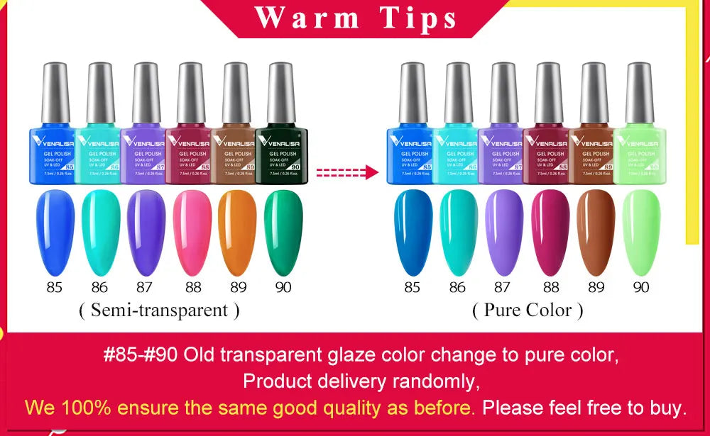 Luxury Color Nail Gel Venalisa Gel Nail Polish Lacquer Soak Off UV LED Long Lasting Nail Gel Varnish Good Price Super Gel Polish