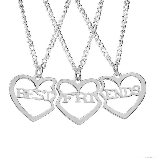 Fashion Best Friends Honey Love Couple Pendant Necklace 2 Pcs/ Set Chain Choke Broken Heart BFF Good Friendship Jewelry Gift