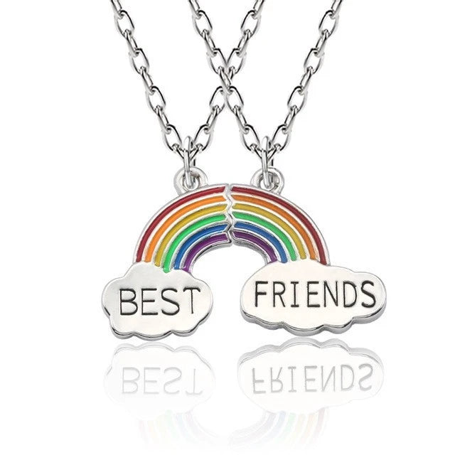 Fashion Best Friends Honey Love Couple Pendant Necklace 2 Pcs/ Set Chain Choke Broken Heart BFF Good Friendship Jewelry Gift