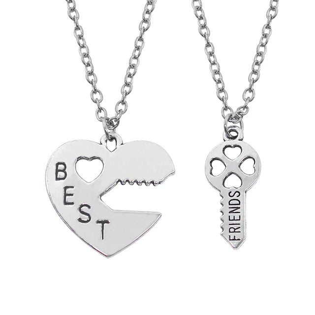 Fashion Best Friends Honey Love Couple Pendant Necklace 2 Pcs/ Set Chain Choke Broken Heart BFF Good Friendship Jewelry Gift