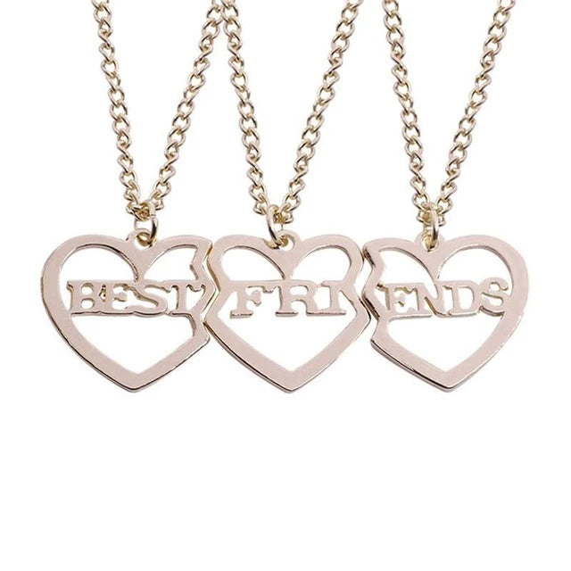 Fashion Best Friends Honey Love Couple Pendant Necklace 2 Pcs/ Set Chain Choke Broken Heart BFF Good Friendship Jewelry Gift