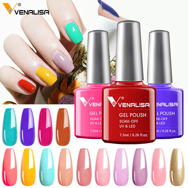 Luxury Color Nail Gel Venalisa Gel Nail Polish Lacquer Soak Off UV LED Long Lasting Nail Gel Varnish Good Price Super Gel Polish