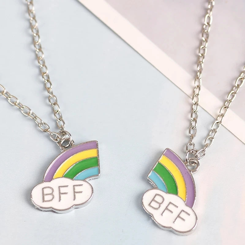 Fashion Best Friends Honey Love Couple Pendant Necklace 2 Pcs/ Set Chain Choke Broken Heart BFF Good Friendship Jewelry Gift