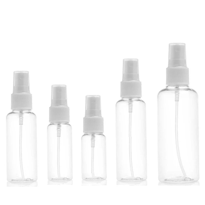 3/5/10pcs Refillable 10ml 30ml 50ml 60ml 100ml Clear PET Plastic Portable Spray Bottle Empty Perfume Container