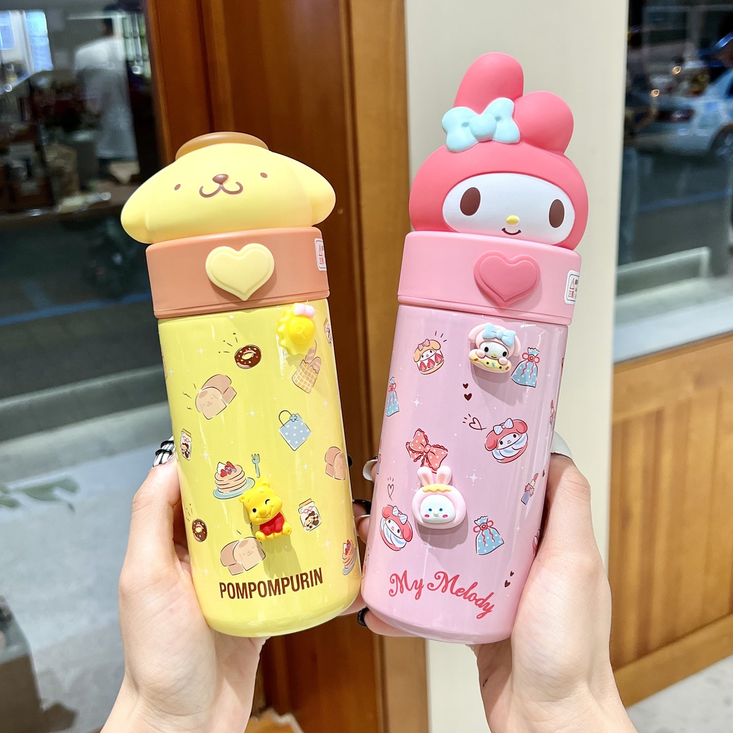 350ml Sanrio Hello Kitty Stainless Steel 316 Thermos Kawaii Kuromi Cinnamoroll Melody Kids Vacuum Flask Water Bottle Tumbler