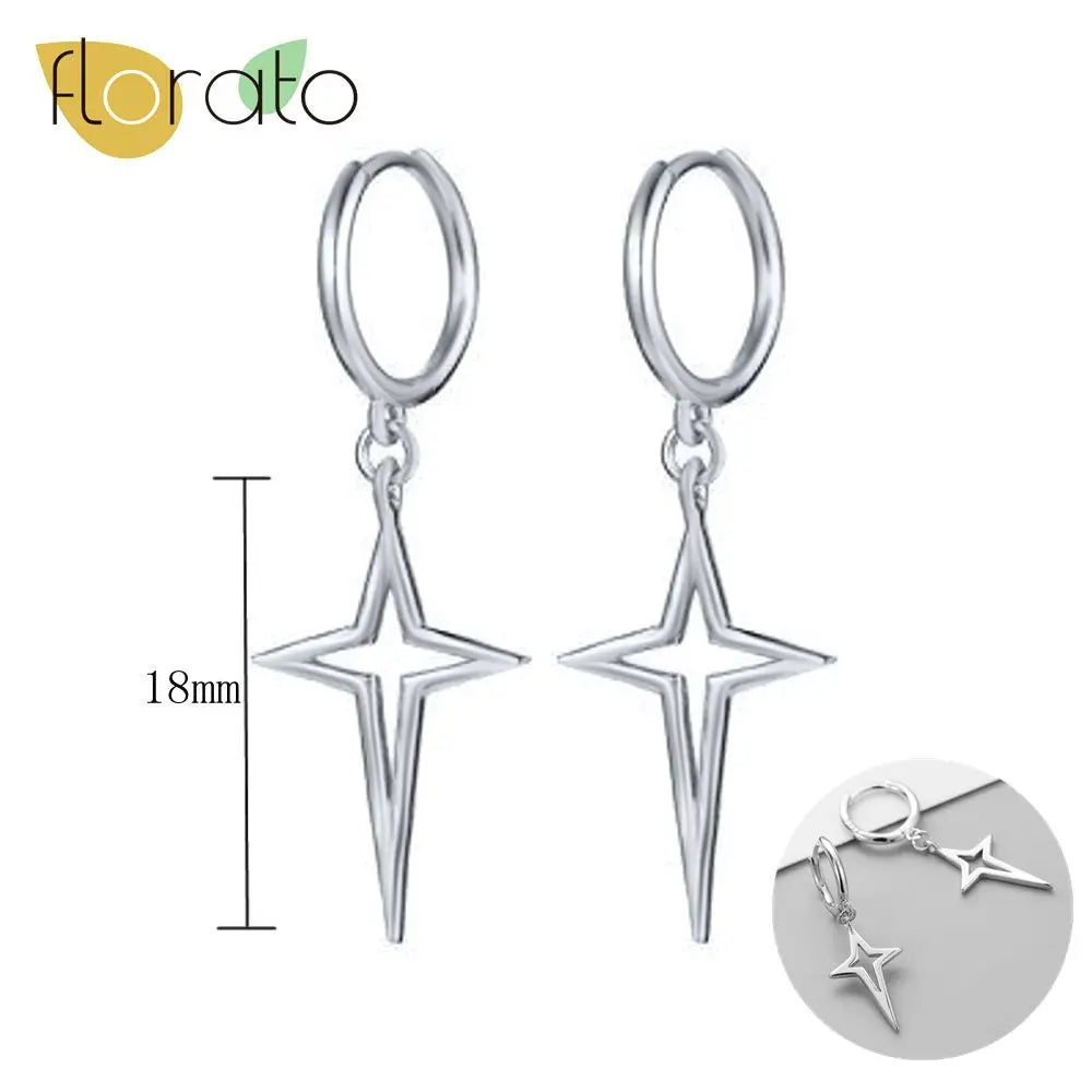 YUXINTOME 925 Sterling Silver Ear Needle Rivet Cone Buckle Piercing Huggie Hoop Earrings for Women Jewelry Accessories Earrings