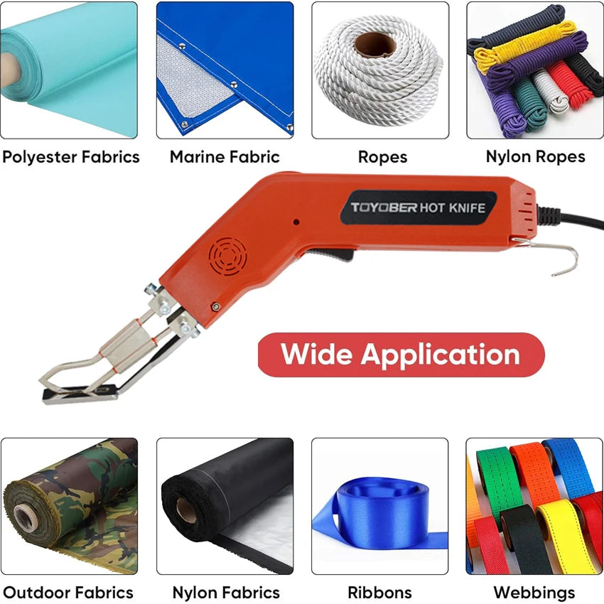 Fabric Cutter Ribbon Cutter Knife Webbing Belts Cutting Thermal Cloth Cutter Electric Heating Knife Kit Hot Knife Rope Cutter