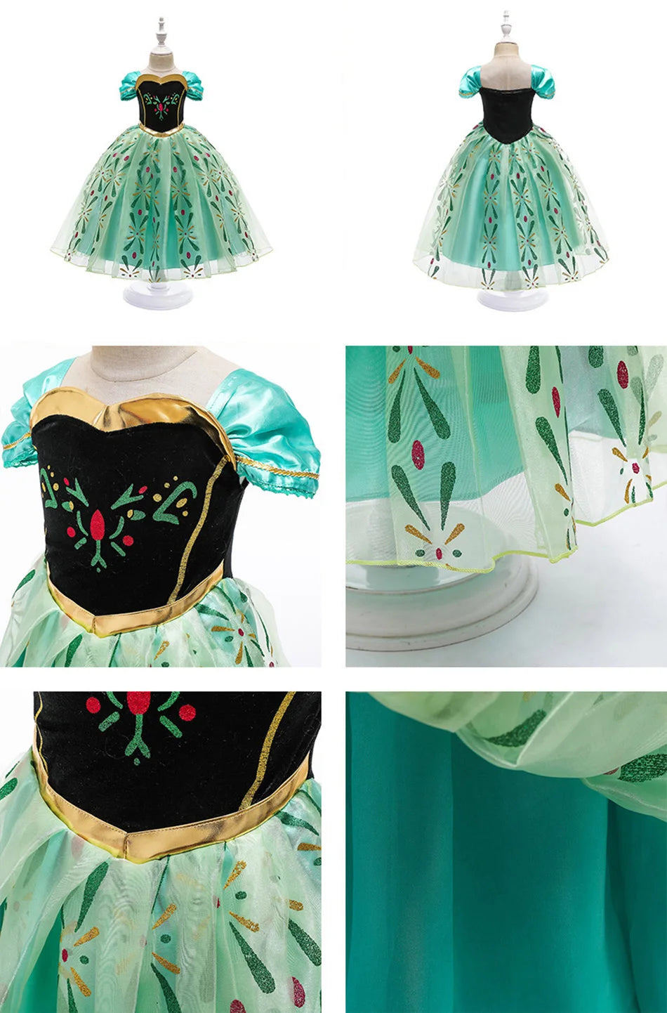 Kids Princess Costume Girls Elsa Anna Halloween Rapunzel Cosplay Dress Children Summer Party Clothes Carnival Elegant Dress 2024