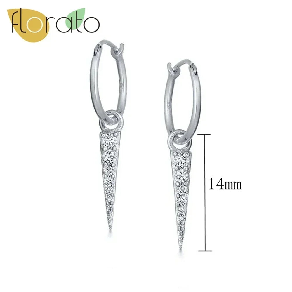 YUXINTOME 925 Sterling Silver Ear Needle Rivet Cone Buckle Piercing Huggie Hoop Earrings for Women Jewelry Accessories Earrings