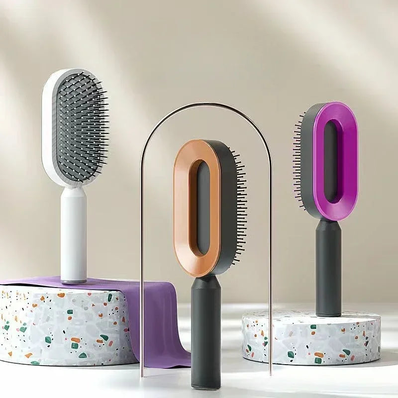 Massage Comb Hair Brush Self Cleaning Hair Brush For Women One-key Quick Hair Comb 3D Air Cushion Hair Styling Tools Combs