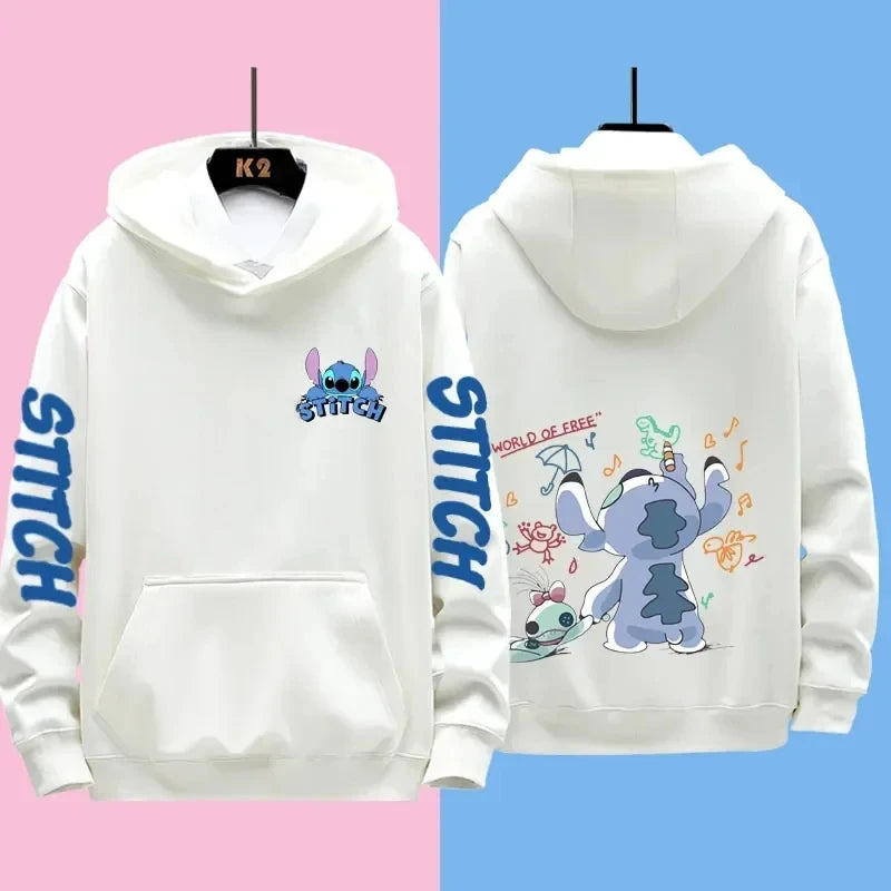 Miniso Funny Anime Autum Winter Men Women Hoodie Children Clothe Kid Girl Boy Lilo and Stitch Sweatshirt Manga Hoody Baby Casual