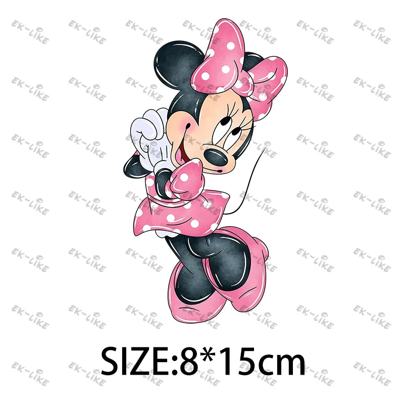 Bowknot Minnie Food Cake Pizza  Iron On Transfer Patches for Clothing DIY T-shirt Applique Decor Stickers on Fabric