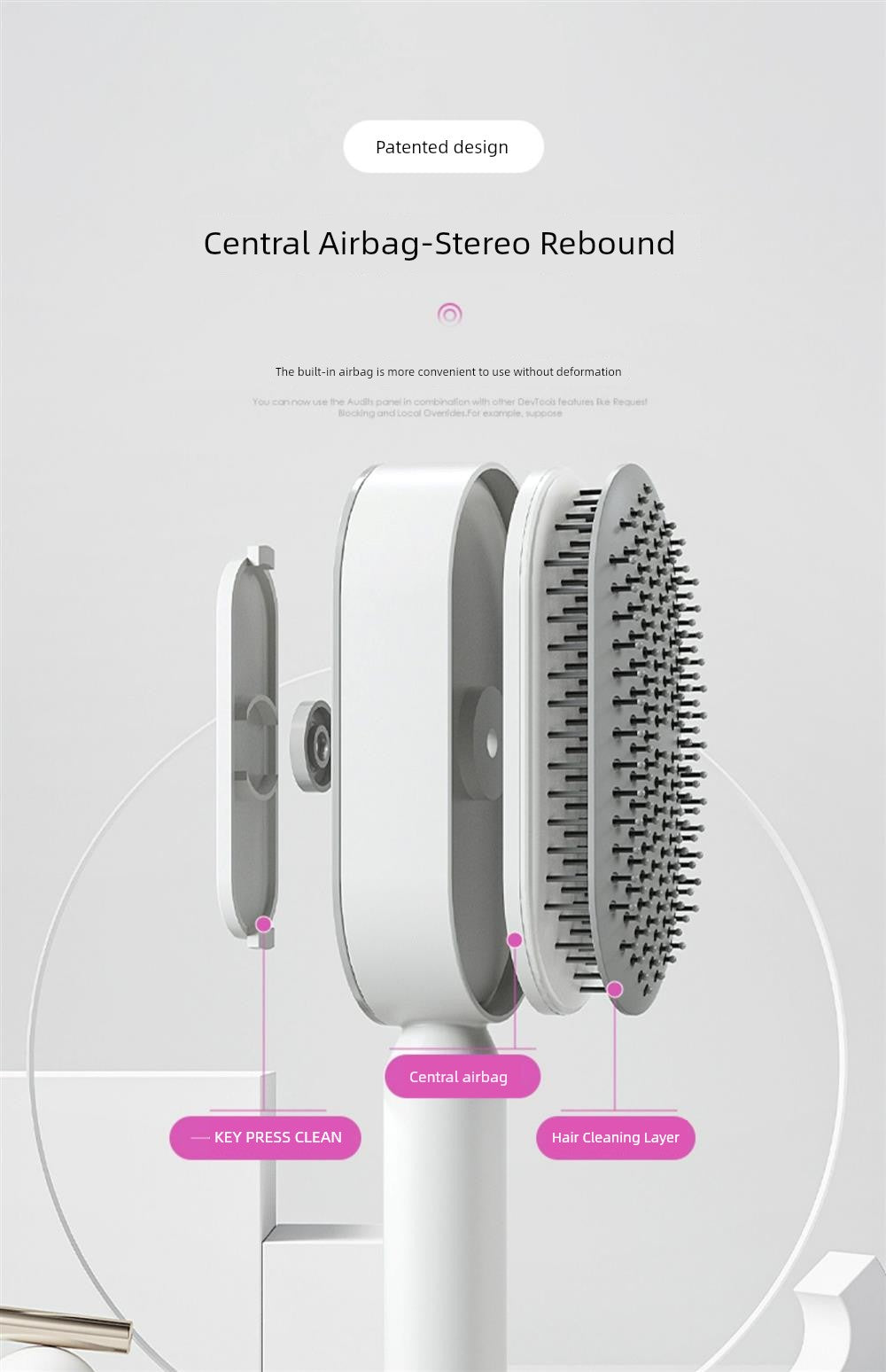 Japan Seiko Mujie Upgraded Press Cleaning Air Cushion Comb Ms. Long Hair Dedicated Airbag Massage Comb