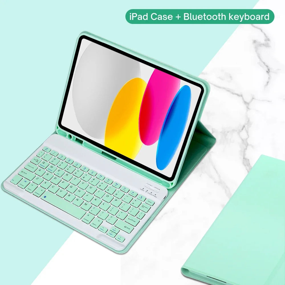 For iPad 10th Generation 2022 10.9 Inch Case with Keyboard,Detachable Wireless Bluetooth Keyboard+Tablet Cover For iPad 10th Gen