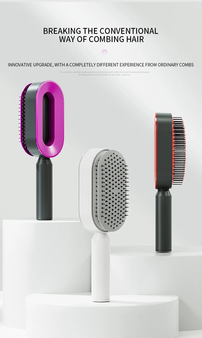 Self Cleaning Hair Brush Massage Home Hair Comb Anti-Static Hairbrush 3D Air Cushion Hair Brushes Hairdressing Styling Hair Tool