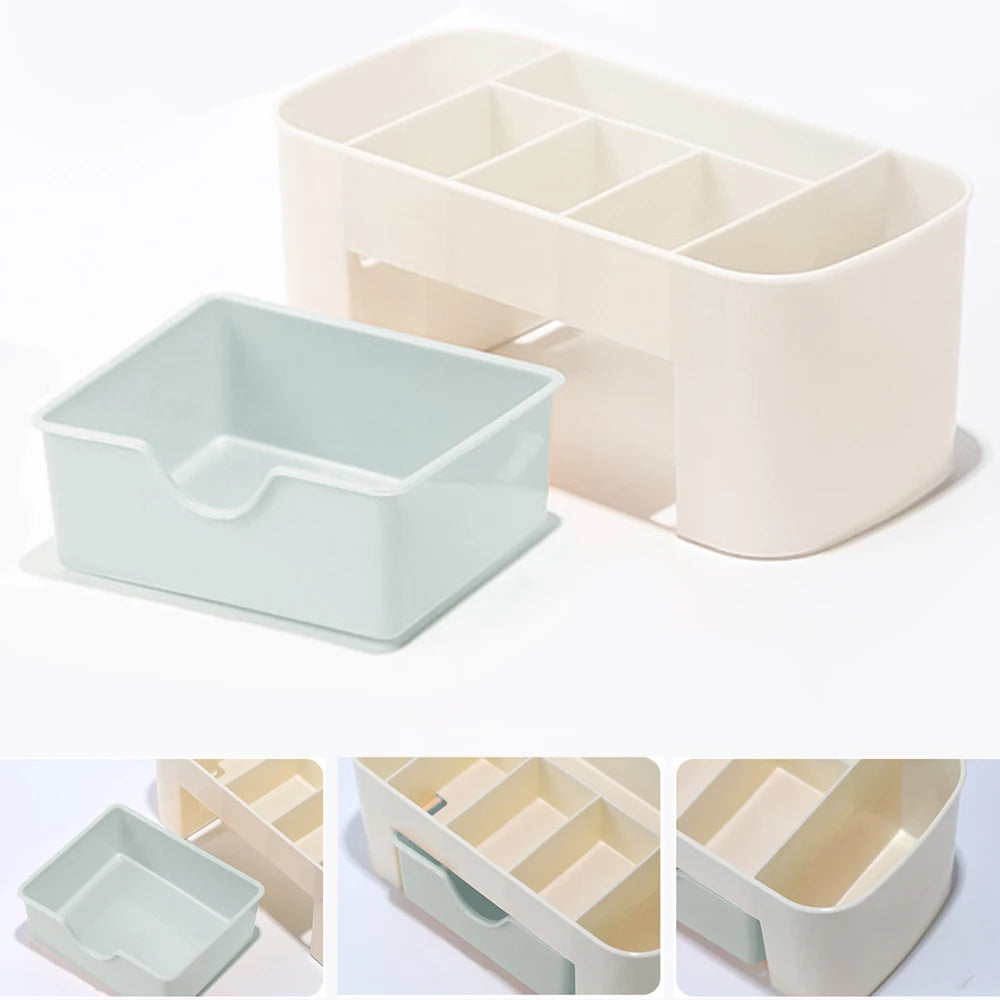 Nail Art Organizer Desktop Drawer Cosmetic Storage Box Makeup Brush Organizer Box Jewelry Lipstick Mask Compartment