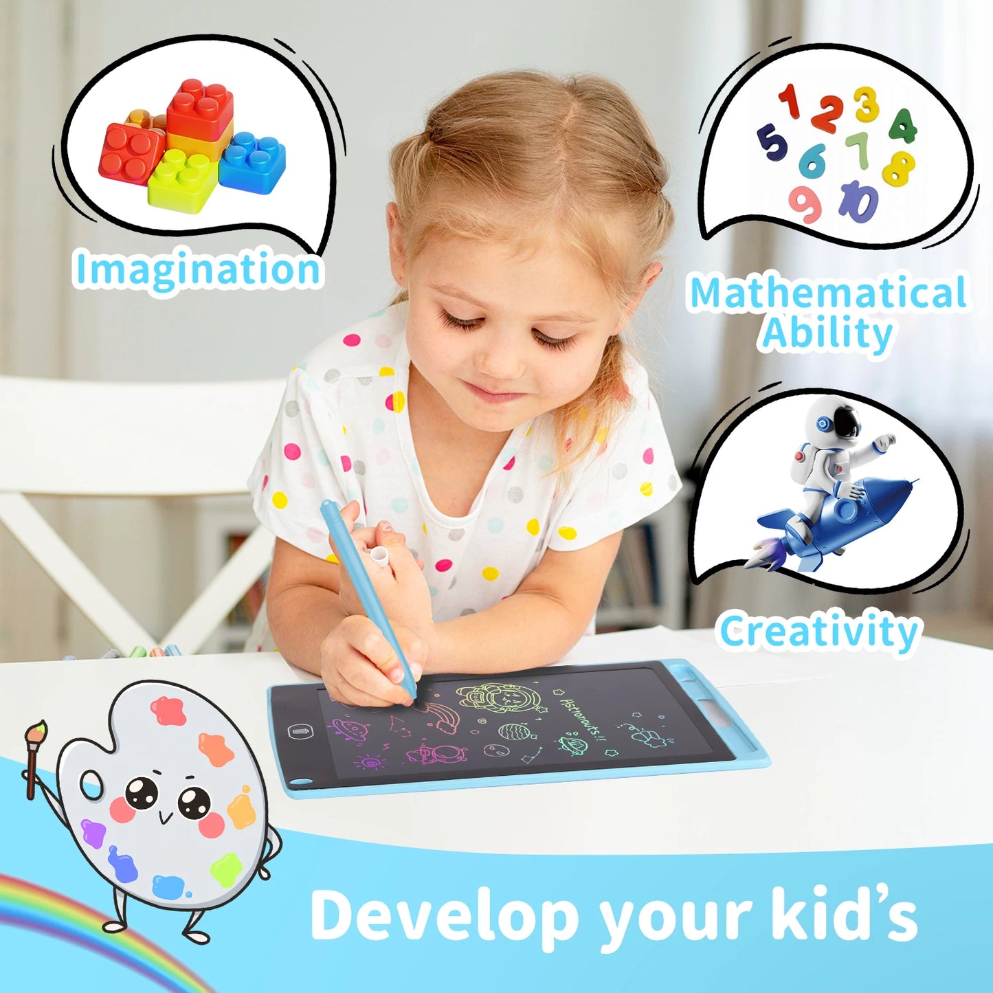 8.5 Inch LCD Writing Tablet Drawing Board Graffiti Sketchpad Mgaic Erasable Handwriting Pad Toys for Kids Boys Gifts