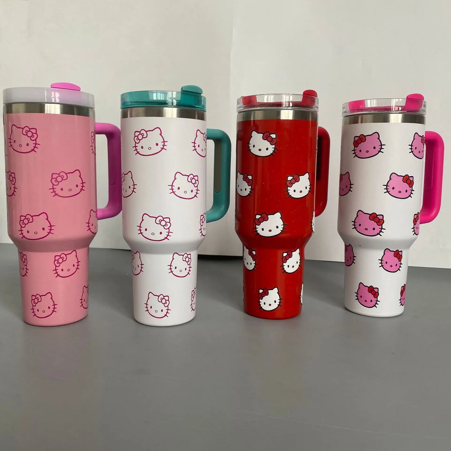 Miniso Sanrio HelloKitty 40Oz Stainless Steel Insulated Mug With Handle Straw Mugs Large Capacity Thermos Drinks Coke Coffee Mug