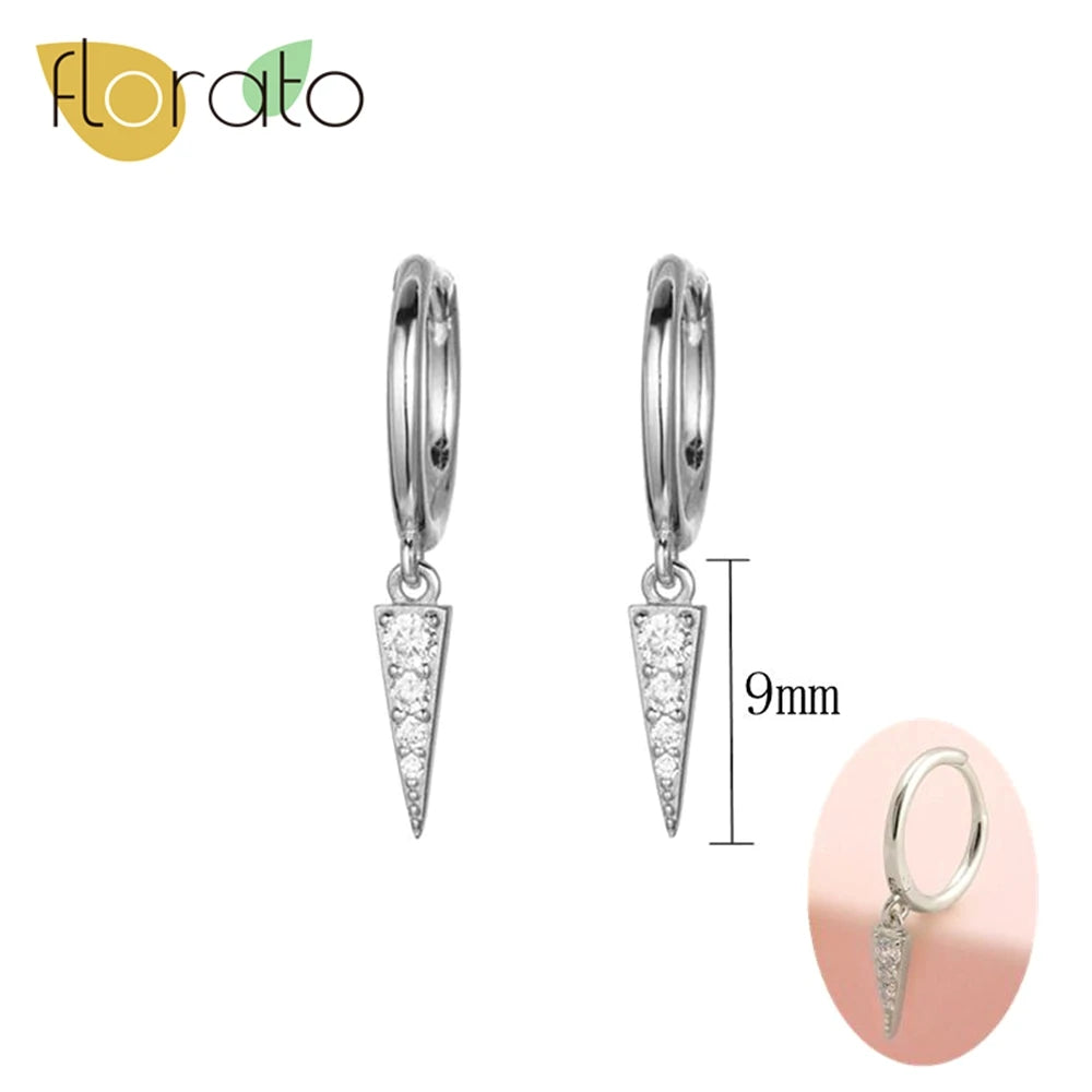 YUXINTOME 925 Sterling Silver Ear Needle Rivet Cone Buckle Piercing Huggie Hoop Earrings for Women Jewelry Accessories Earrings