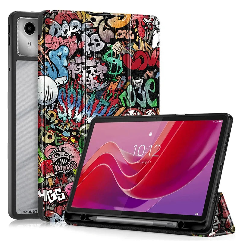 Tablet for Lenovo Tab M11 Case with Pen Holder Folding Stand Acrylic TPU Back Cover for XiaoxinPad Xiaoxin Pad 2024 Case 11 inch