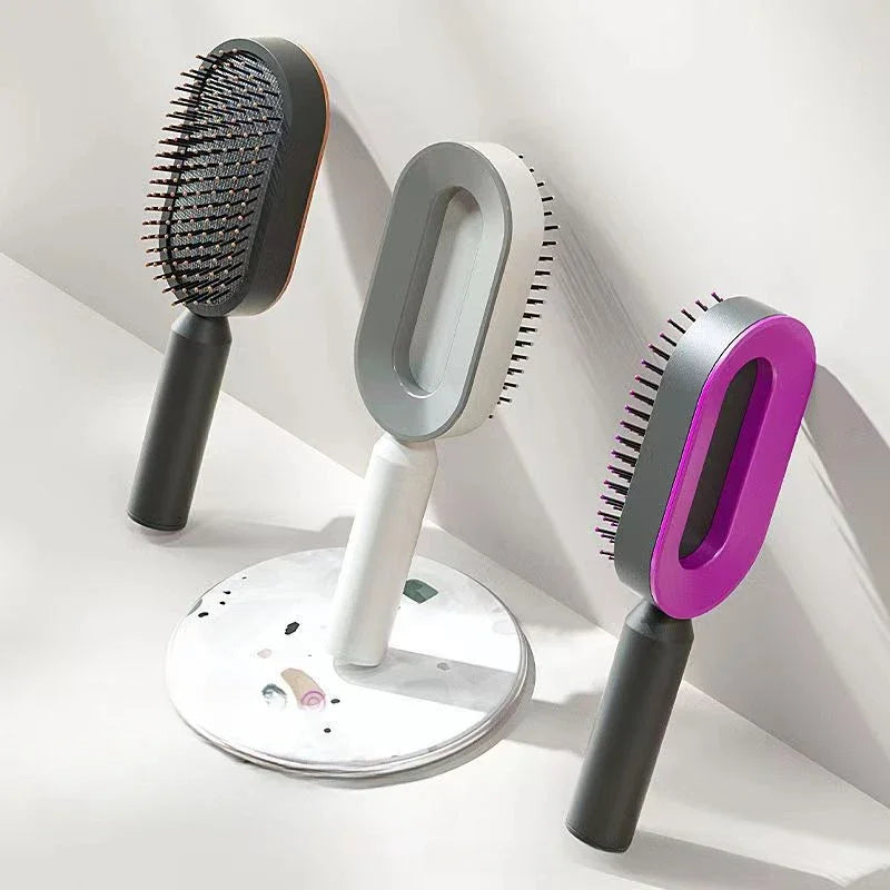 Massage Comb Hair Brush Self Cleaning Hair Brush For Women One-key Quick Hair Comb 3D Air Cushion Hair Styling Tools Combs