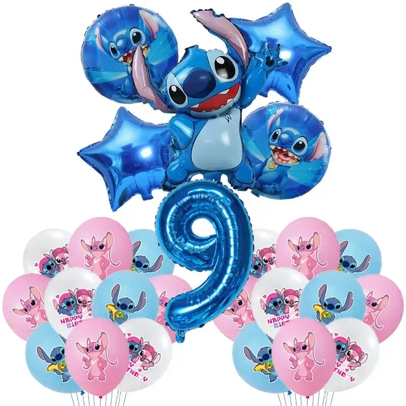 New Lilo & Stitch Birthday Party Decorations Stitch Foil Balloons Disposable Tableware Backdrop Plate Napkin Kids Party Supplies