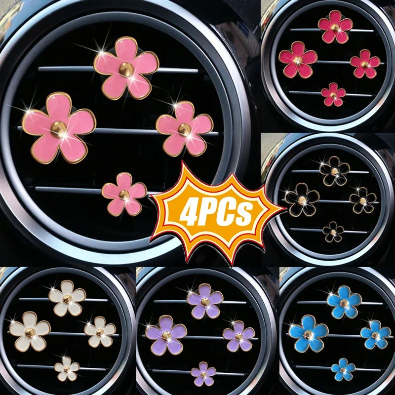 Car air conditioner, flower fragrance, car air outlet, car mounted daisy air outlet, perfume, car interior, female