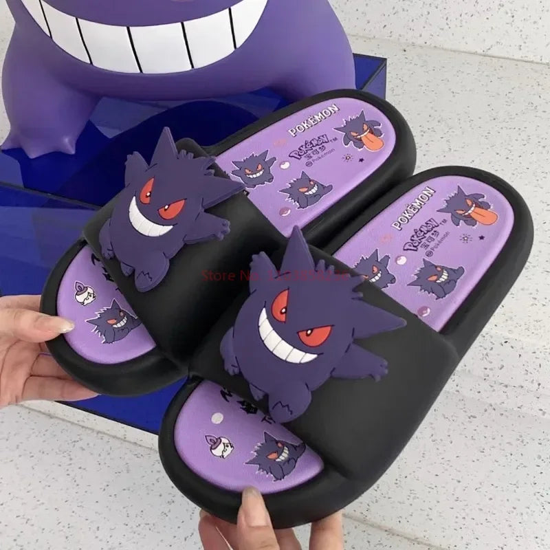 Pokemon Gengar Anime Peripheral Slippers For Men And Women Trendy And Cool Internet Infrared Anti Slip Eva Couple Slipper Gift