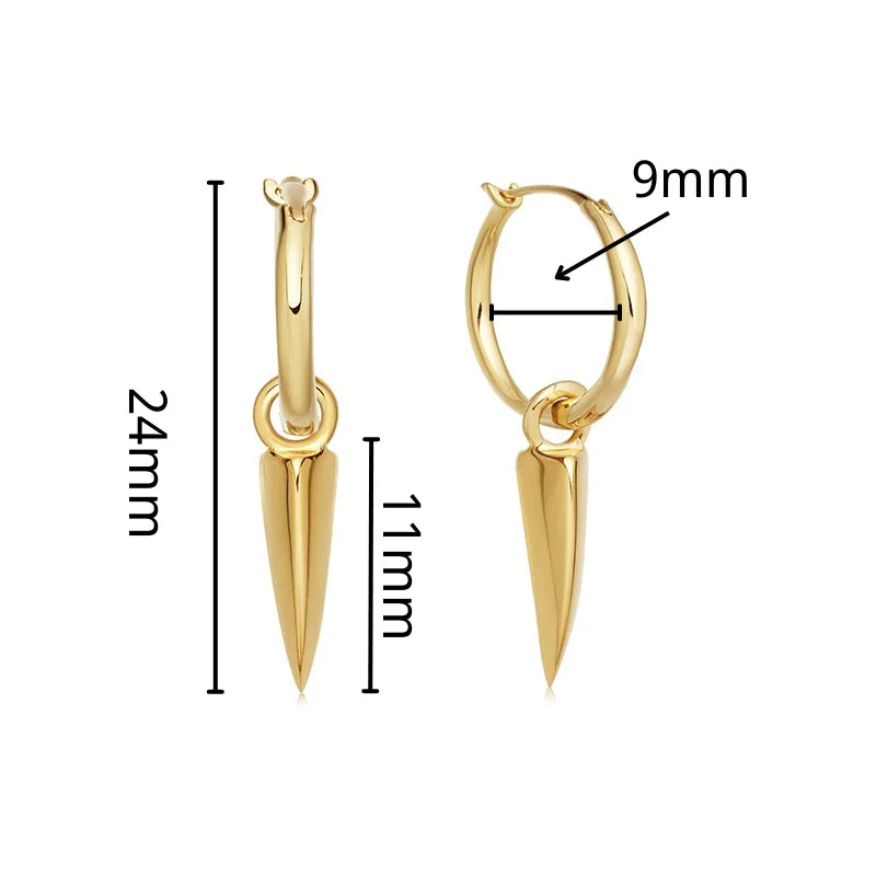 YUXINTOME 925 Sterling Silver Ear Needle Rivet Cone Buckle Piercing Huggie Hoop Earrings for Women Jewelry Accessories Earrings