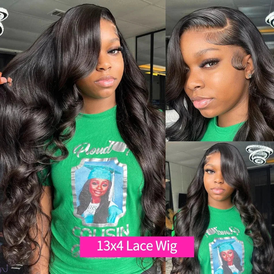 13x6 Body Wave Lace Front Wigs Human Hair 200% Density 13x4 Loose Wave Frontal Wig Pre Plucked HD Transparent Human Hair Remy