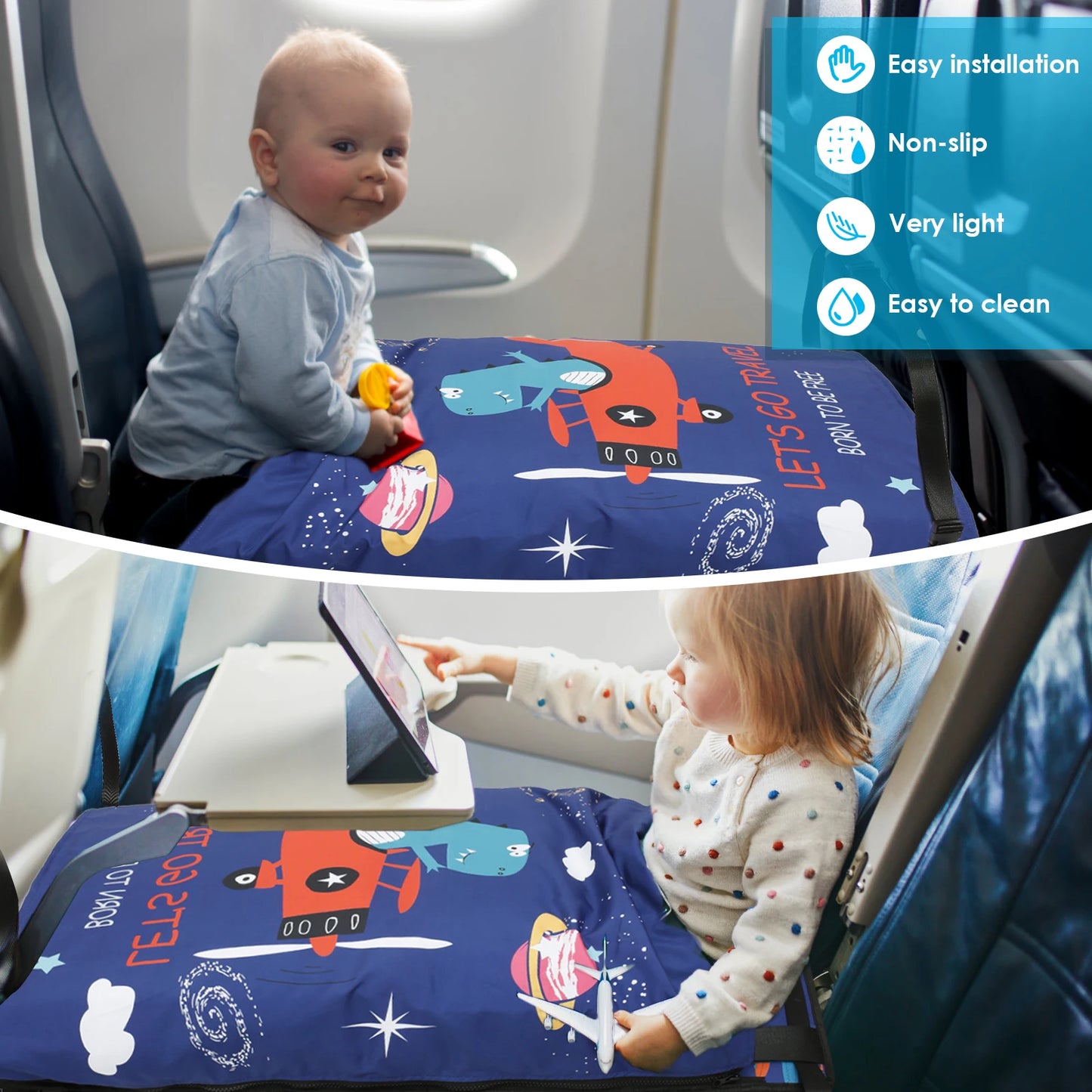 Kids Travel Airplane Bed Baby Pedals Bed Portable Travel Foot Rest Hammock Kids Bed Airplane Seat Extender Leg Rest For Kids