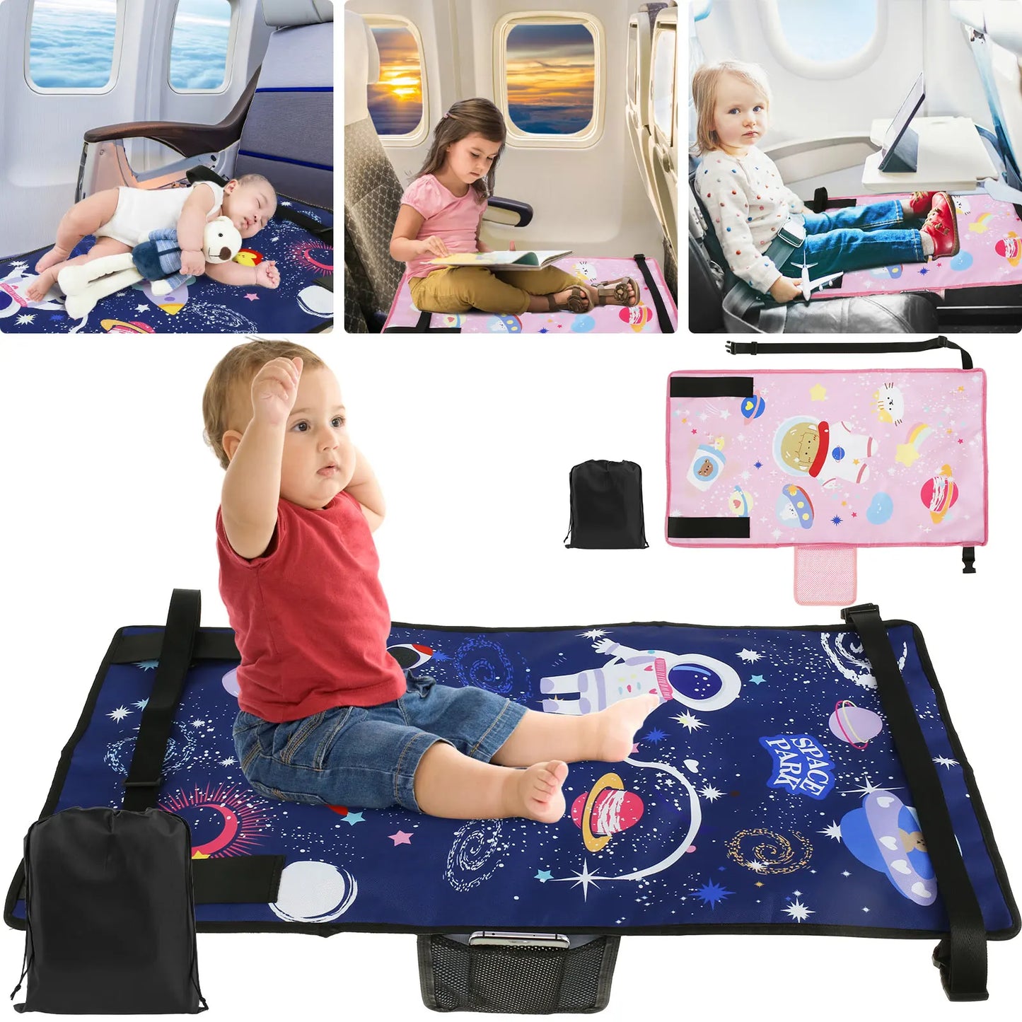 Kids Travel Airplane Bed Baby Pedals Bed Portable Travel Foot Rest Hammock Kids Bed Airplane Seat Extender Leg Rest For Kids