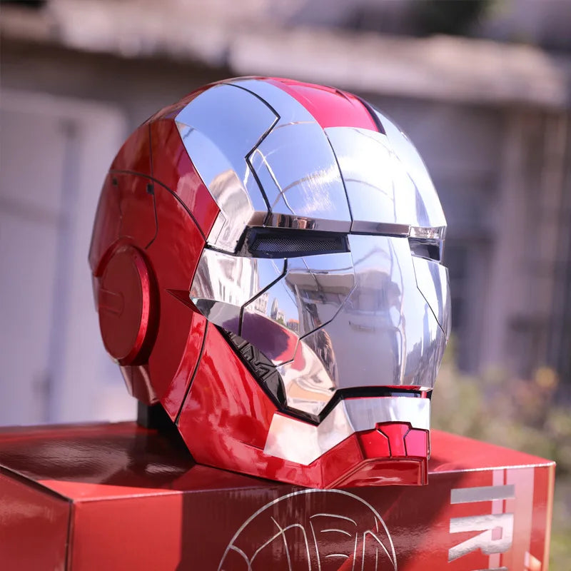 New AutoKing 1:1 Mk5 Iron Man Helmet Cosplay Voice Control Eyes with Light Model Toys for Adult Electric Wearable Christmas Gift