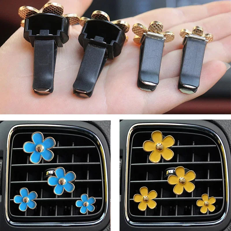 Car air conditioner, flower fragrance, car air outlet, car mounted daisy air outlet, perfume, car interior, female