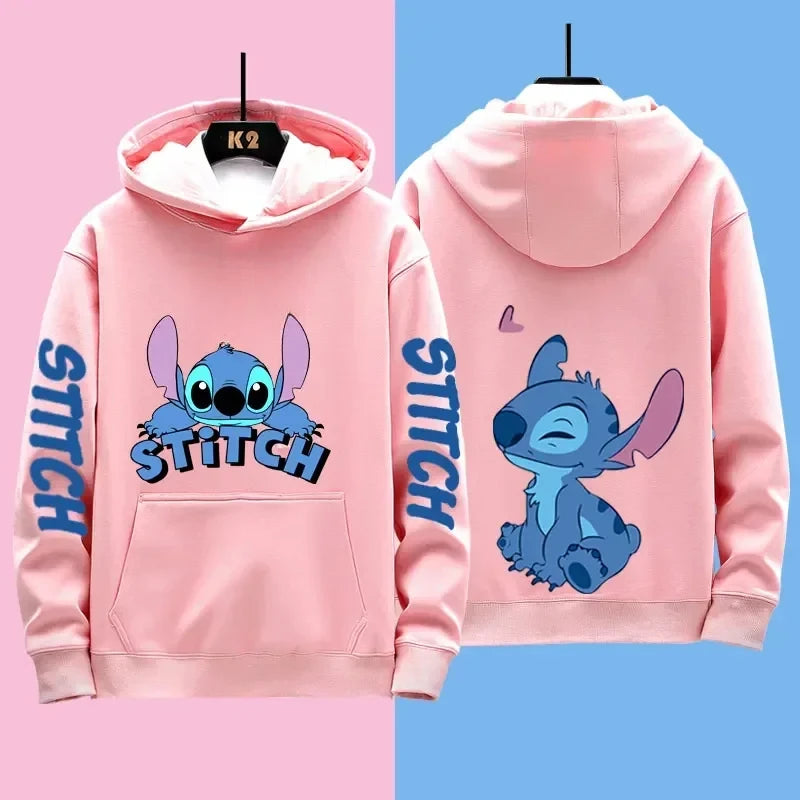 Miniso Funny Anime Autum Winter Men Women Hoodie Children Clothe Kid Girl Boy Lilo and Stitch Sweatshirt Manga Hoody Baby Casual