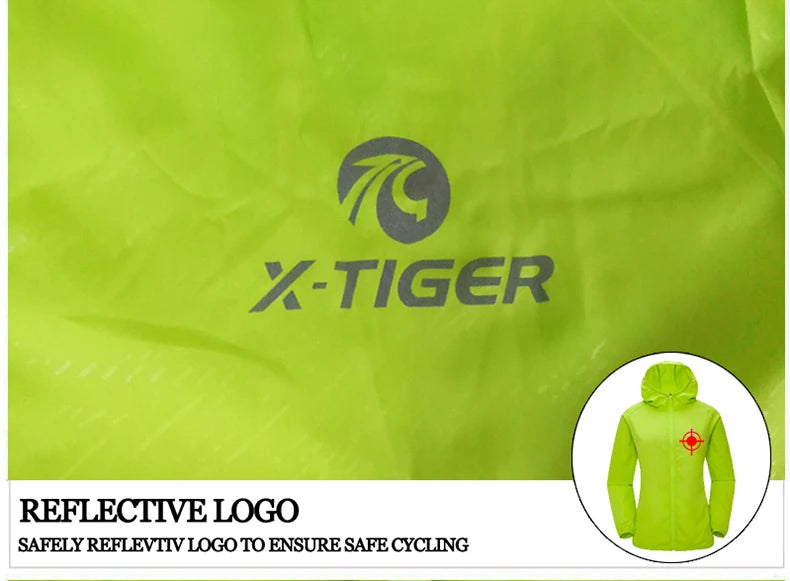 X-TIGER Windproof Reflective Cycling Jersey MTB Bike Bicycle Windcoat Super Light Sunscreen Hiking Jacket Cycling Sports Clothes