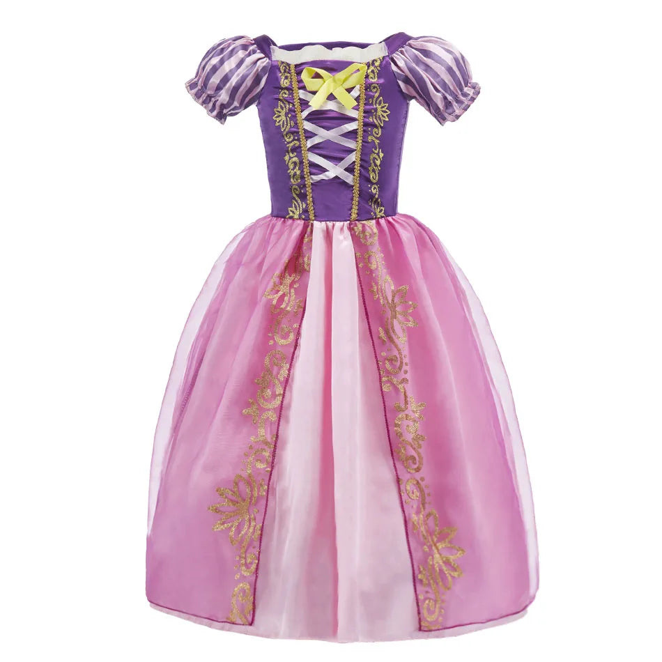 Kids Princess Costume Girls Elsa Anna Halloween Rapunzel Cosplay Dress Children Summer Party Clothes Carnival Elegant Dress 2024