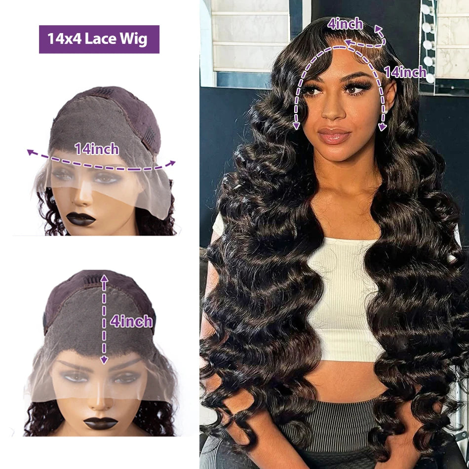 250 Density Loose Wave 13x6 HD Lace Front Wigs Human Hair Brazilian 30 40 Inch 13x4 Deep Curly Wave Lace Frontal Wig For Women