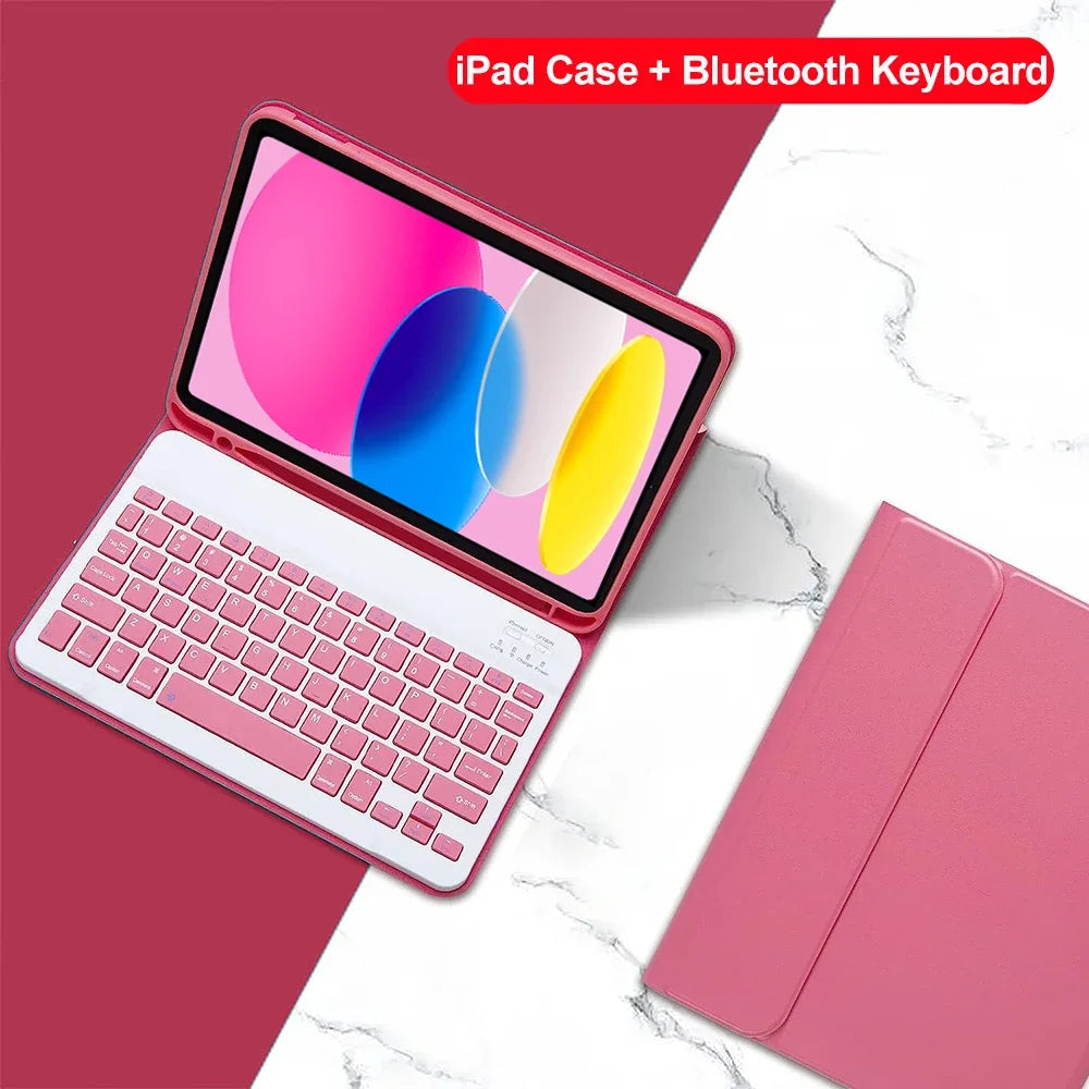 For iPad 10th Generation 2022 10.9 Inch Case with Keyboard,Detachable Wireless Bluetooth Keyboard+Tablet Cover For iPad 10th Gen