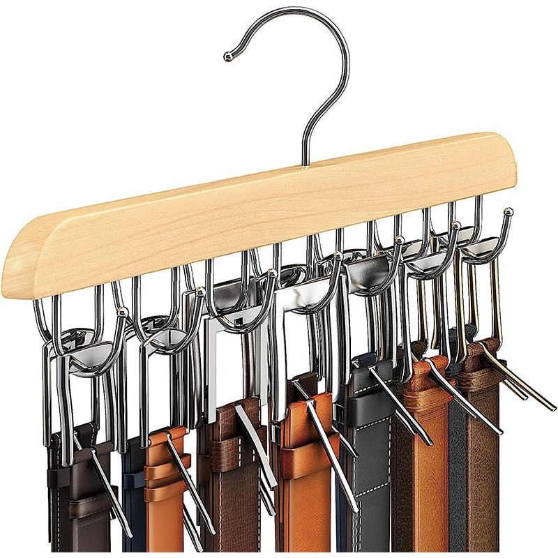 Wooden Belt Rack Women Storage Hangers for Clothes Case Home Wardrobe Accessories Supplly Scarf Organizer Men Tie Belt Hangers