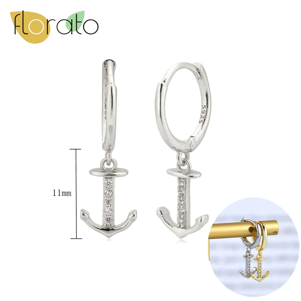 YUXINTOME 925 Sterling Silver Ear Needle Rivet Cone Buckle Piercing Huggie Hoop Earrings for Women Jewelry Accessories Earrings