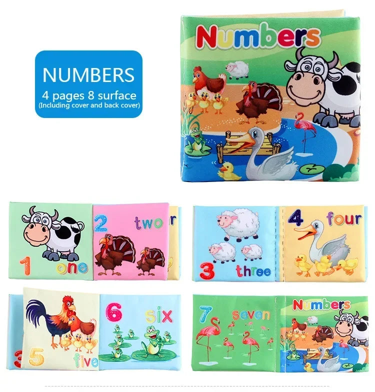 Baby Cloth Books Enlightenment Early Educational Toys Kids Fruits Animal Numbers Food Cognitive Book for Toddlers 12-72 Month