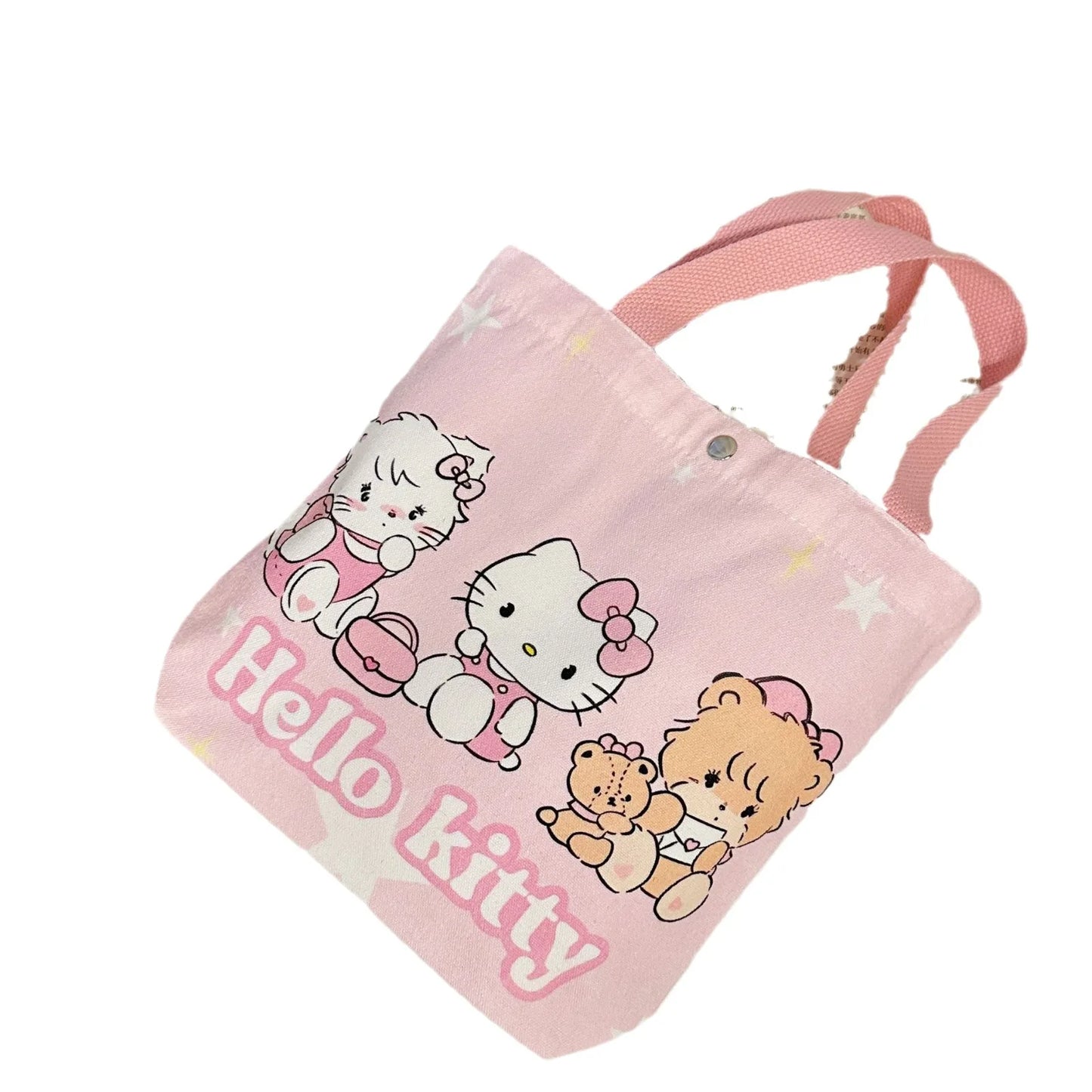 Hello Kitty Canvas Bag Cartoon Kate Cat Portable Shoulder Bag Japanese Light and Large Capacity Shopping Bag Travel Bag Gift Toy