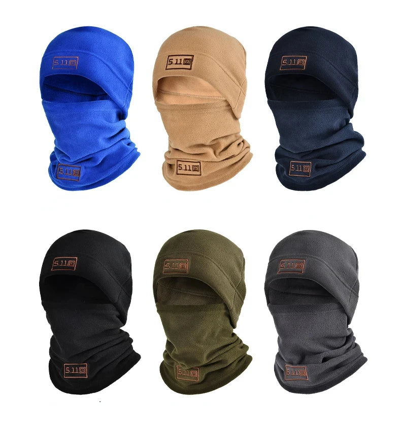 Tactical Military Fleece Hat and Scarf Set, Thermal Head Cover, Warm Balaclava, Face Mask, Sports Neck Protector, Winter