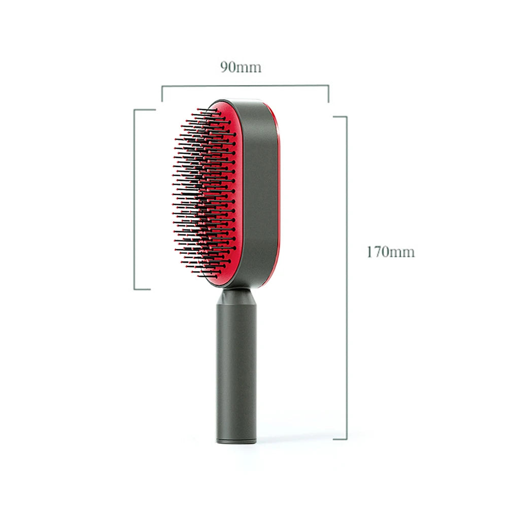 New Hair Brush One-Key Self Cleaning Detangling Scalp Air Cushion Combs Anti-static Scalp Massage for Women Grooming Tool