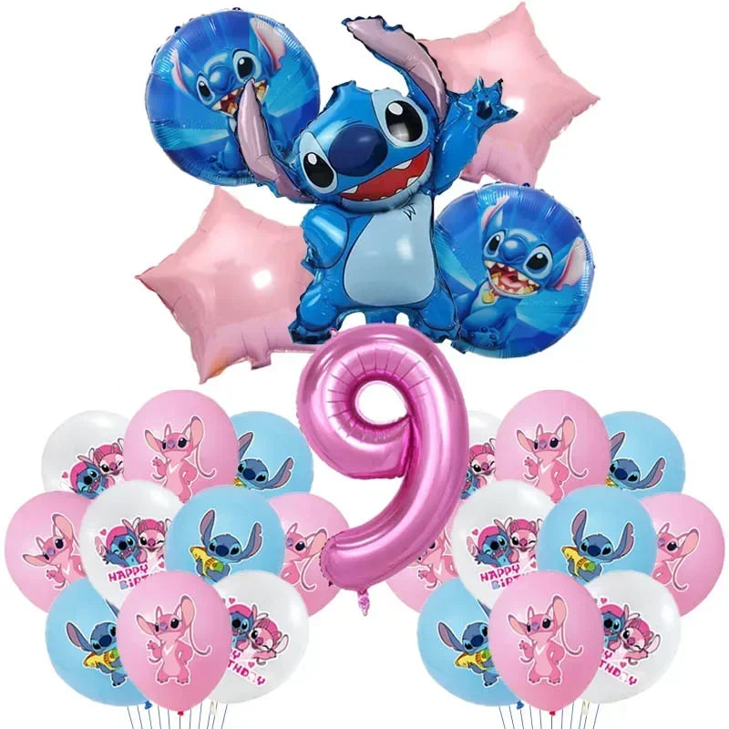 New Lilo & Stitch Birthday Party Decorations Stitch Foil Balloons Disposable Tableware Backdrop Plate Napkin Kids Party Supplies